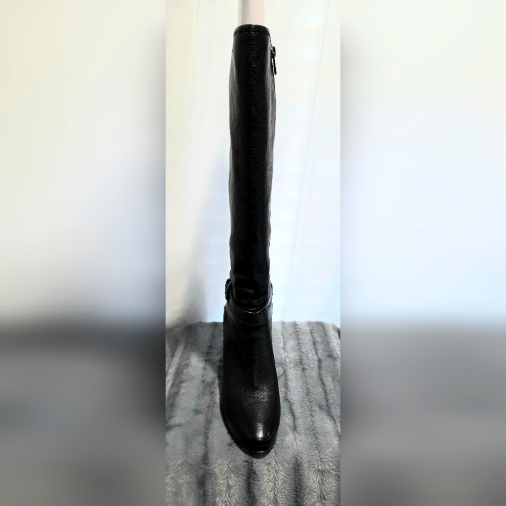Coach Elegant Black Leather High Heel Boots - Picture 3 of 9